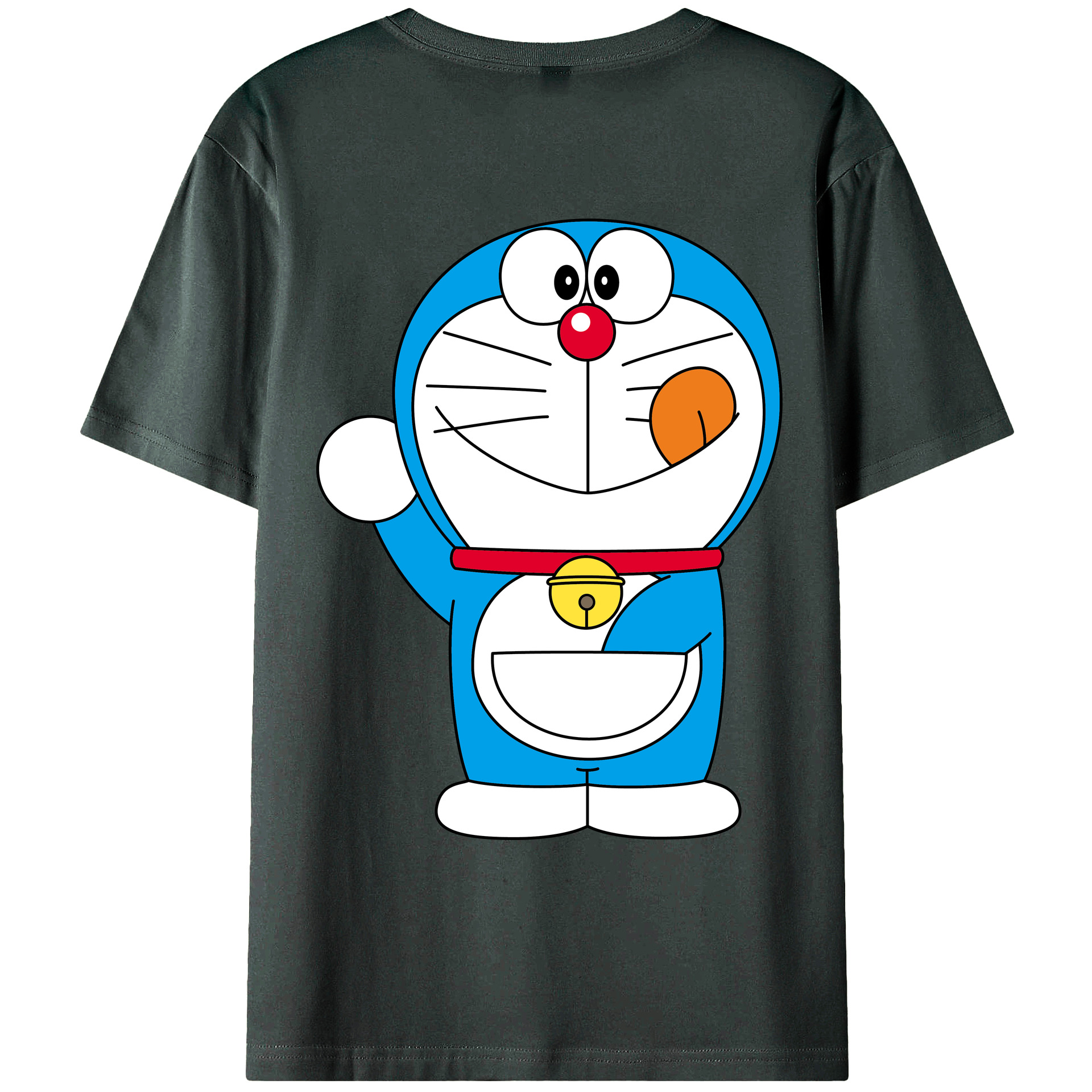 （画像用） ドラえもん Doraemon 綿100％ メンズ半袖Tシャツ（バックプリント） 通気性